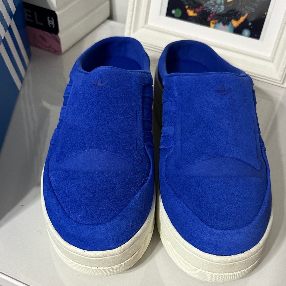 Adidas Womens Blue Rivalry Mules